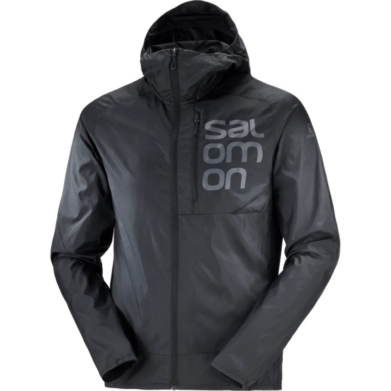 Black Salomon Bonatti Cross Men's Windbreaker | PH 97586K